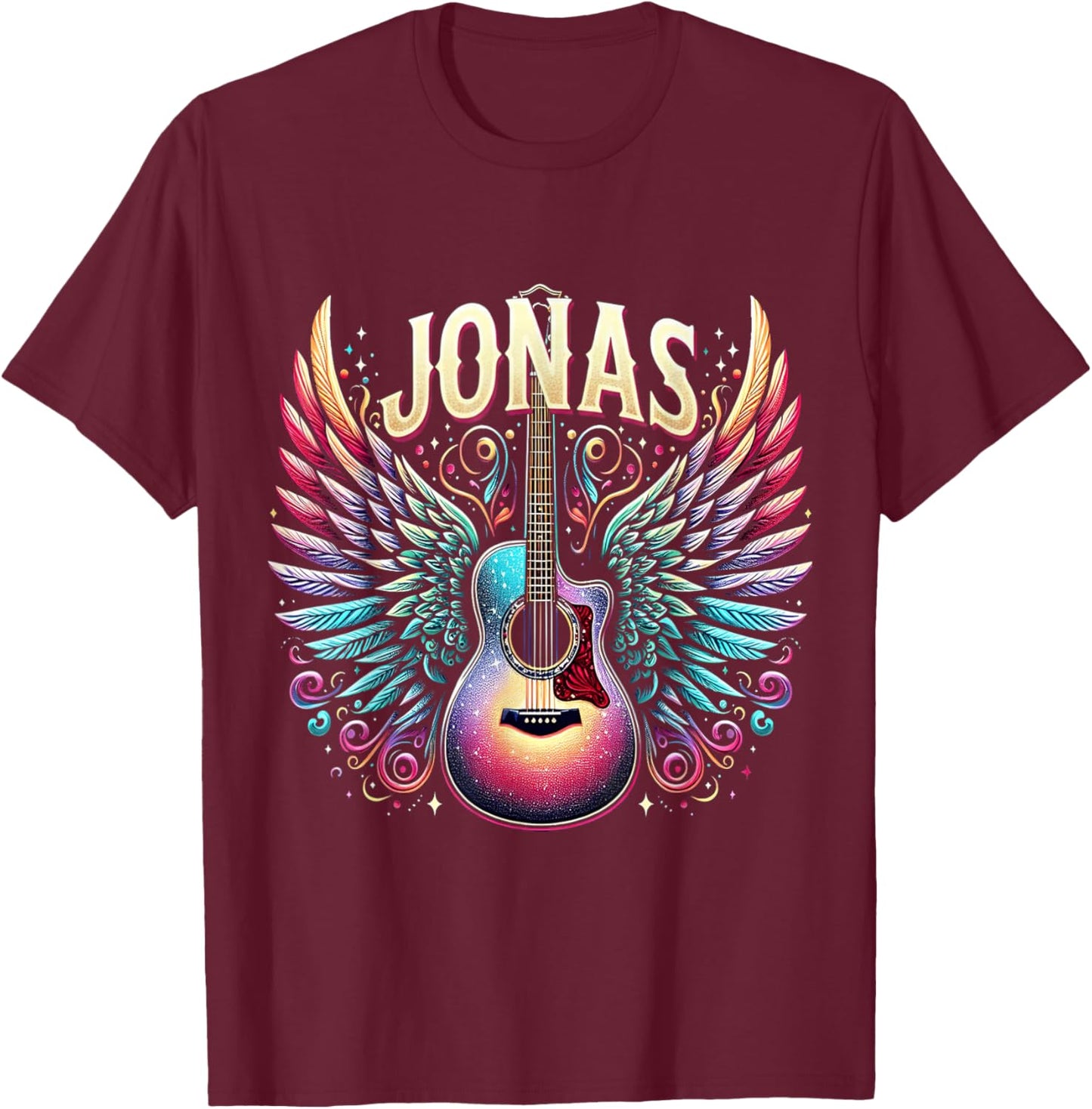 Retro Jonas Personalized First Name Jonas Groovy Men Women T-Shirt - T-Shirt | Maroon
