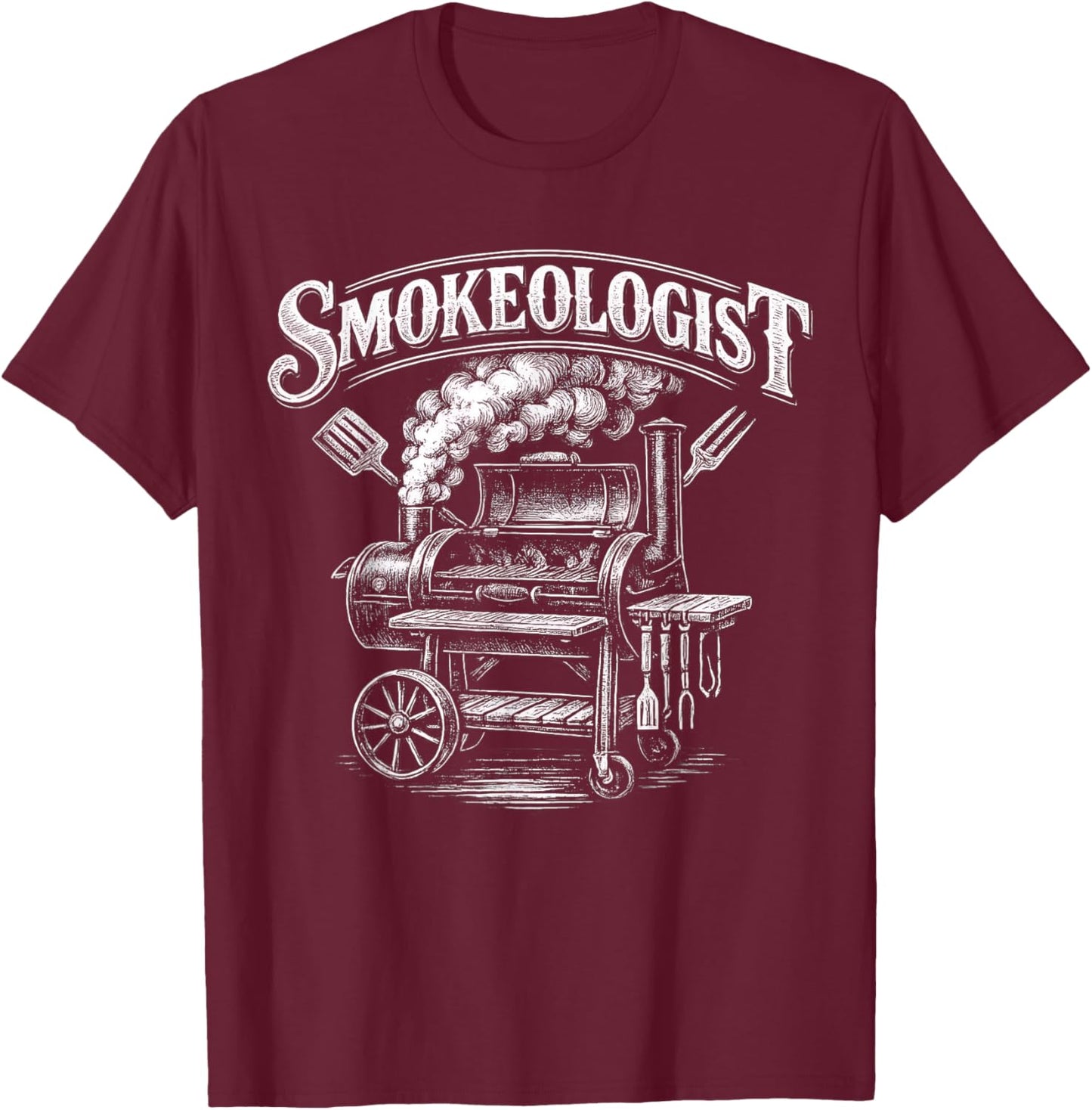 Smokeologist Funny BBQ Meat Smoker for Grilling Fans T-Shirt - T-Shirt | Maroon