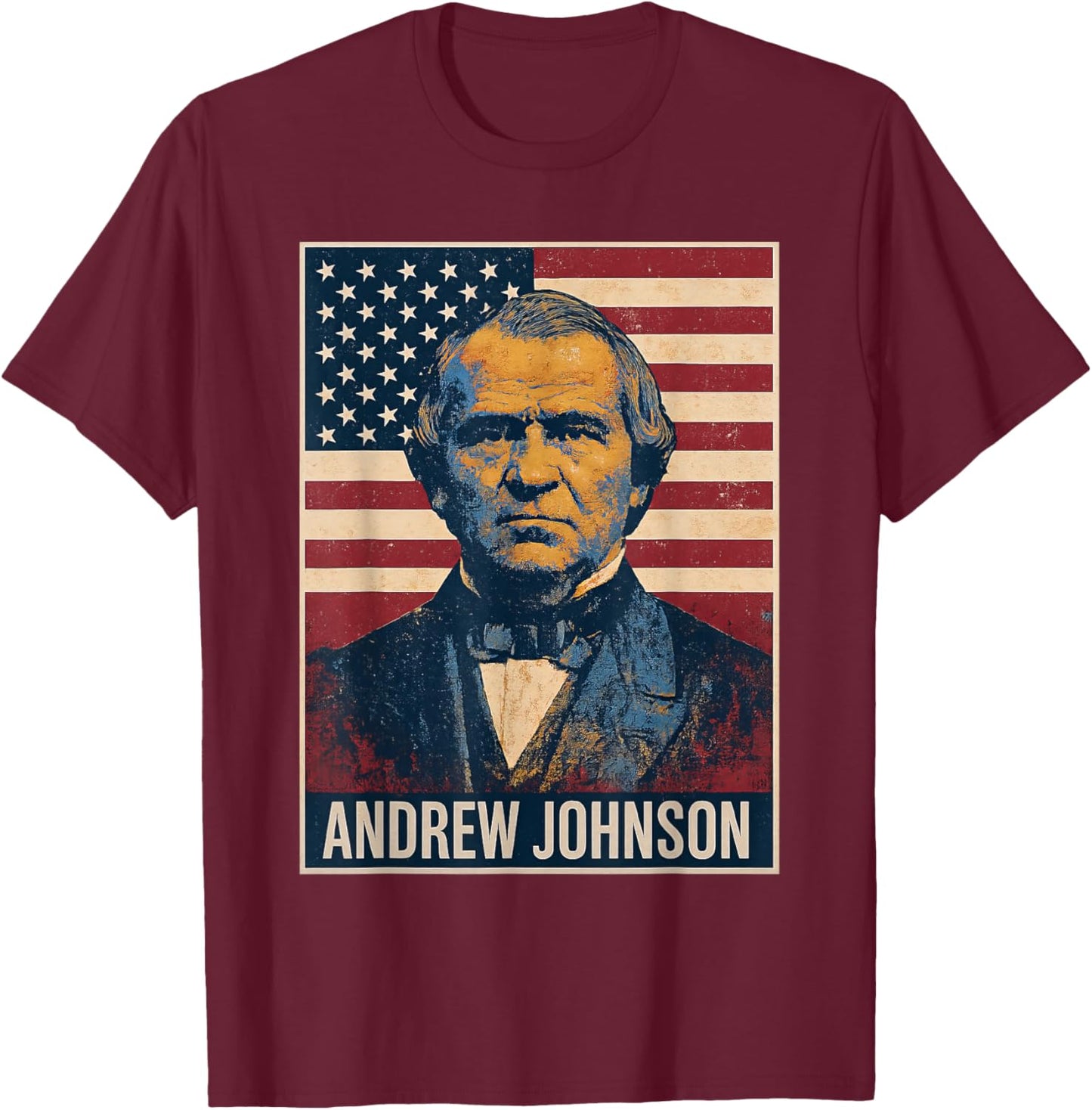 Andrew Johnson Portrait T-Shirt - T-Shirt | Maroon