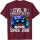 16th Birthday Boy Level 16 Gamer 16 Year Video Game Party T-Shirt - T-Shirt | Maroon