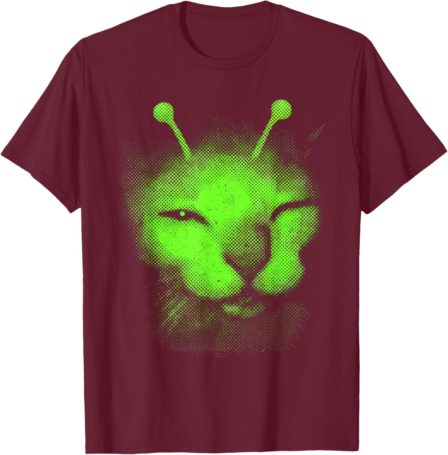 Meme Retro Silly Cat Vintage Space Kitty T-Shirt - T-Shirt | Maroon