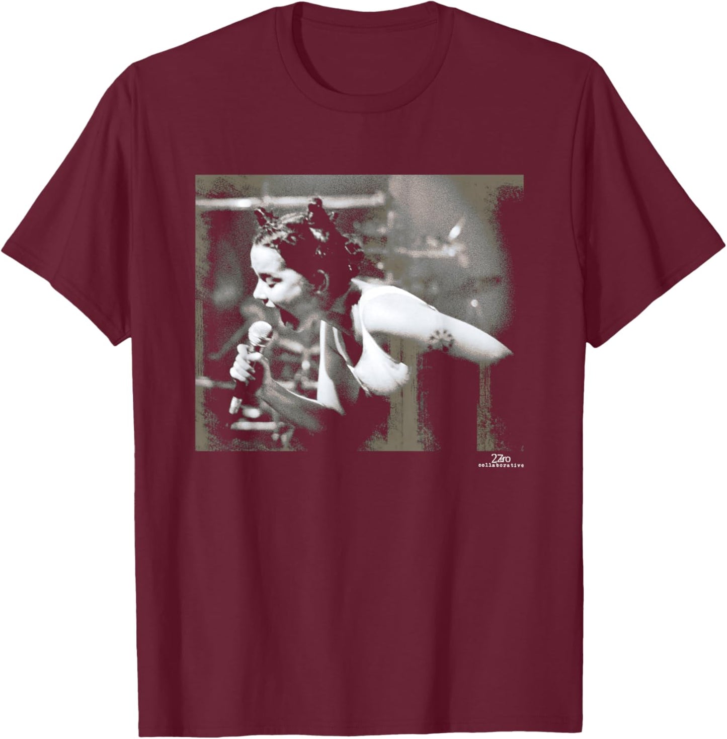 Bjork Live 1993 Debut Tour by Phil Nicholls T-Shirt - T-Shirt | Maroon