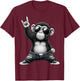 Retro Funny Monkey Cool Rock Music Lovers Boys Girls Kids T-Shirt - T-Shirt | Maroon