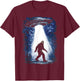 Bigfoot UFO Abduction Funny Sasquatch Alien Flying Saucer T-Shirt - T-Shirt | Maroon
