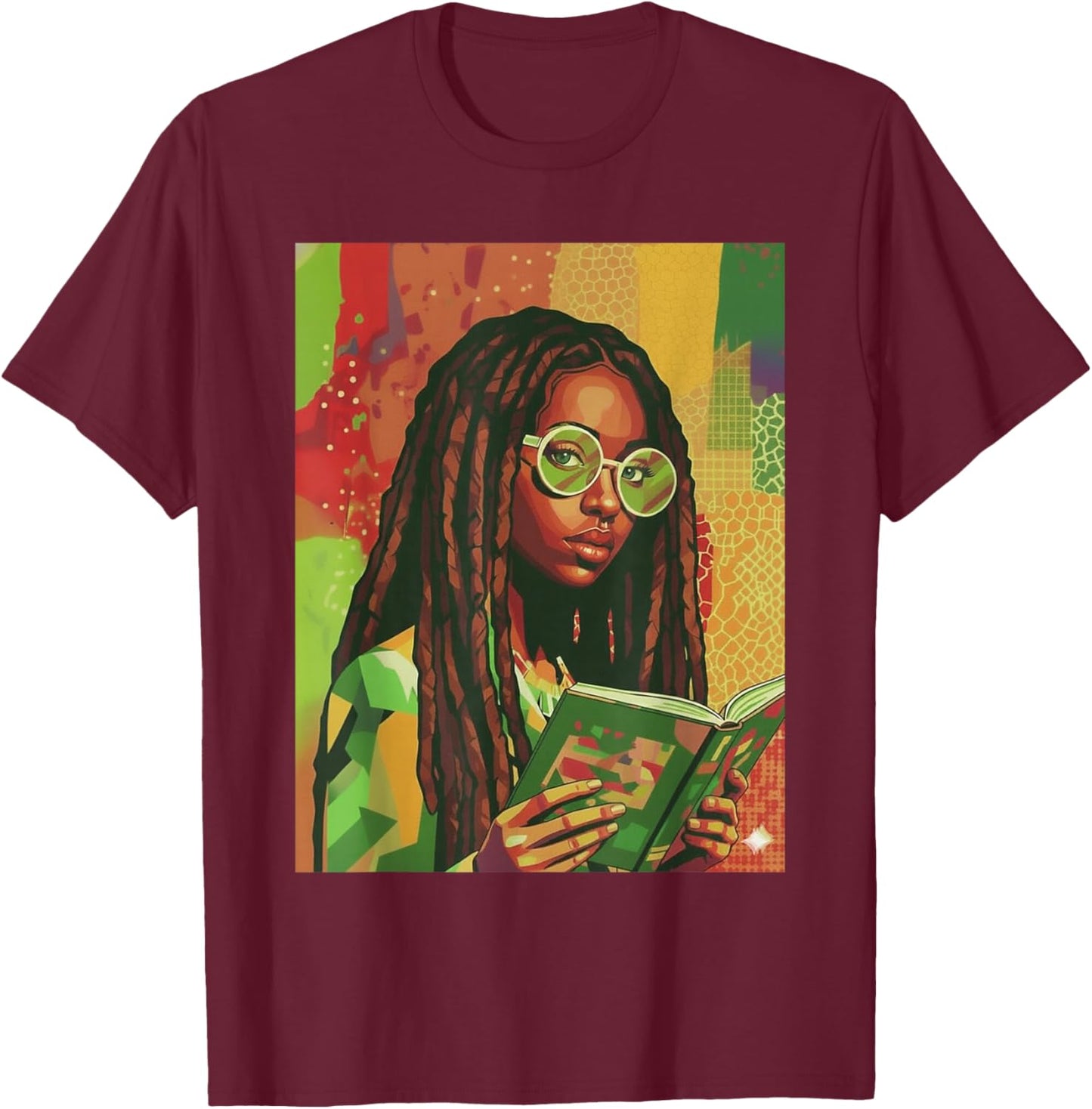Black Women Reading Book, Educated Black History Month Women T-Shirt - T-Shirt | Maroon