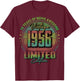 Vintage 1956 Limited Edition Shirt 70 Year Old 70th Birthday T-Shirt - T-Shirt | Maroon
