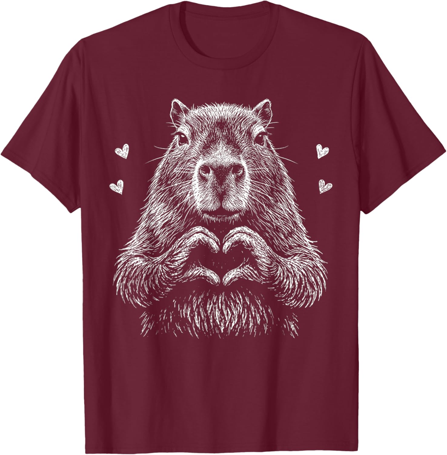 I Steal Hearts Capybara Valentines Capybara Meme Graphic T-Shirt - T-Shirt | Maroon