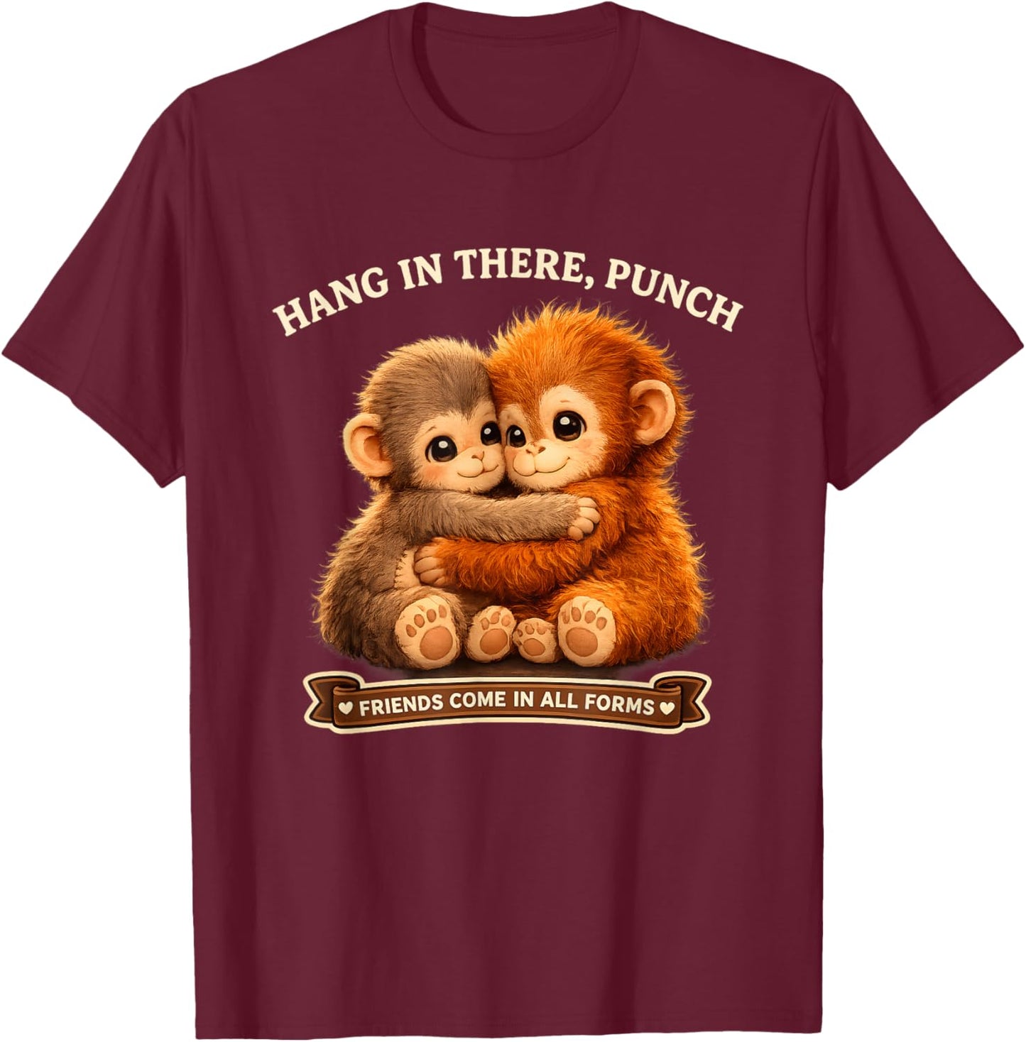 Punch Japanese Monkey Friendship Orangutan Punchkin Punch T-Shirt - T-Shirt | Maroon