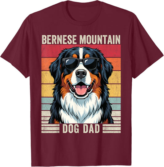Bernese Mountain Dog Dad T-Shirt - T-Shirt | Maroon