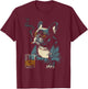 French Bulldog Smoking Cigarette Whisky Lover Funny Dog T-Shirt - T-Shirt | Maroon