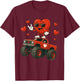 Valentines Day Heart Riding Monster Truck Rock Toddler Boys T-Shirt - T-Shirt | Maroon