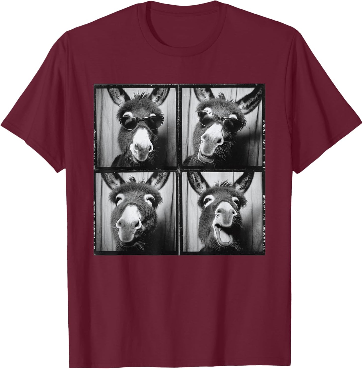 Funny Donkey Sunglasses T-Shirt - T-Shirt | Maroon