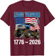 250 Years American 1776 2026 250th Toddler Boys 4th of July T-Shirt - T-Shirt | Maroon