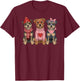 Cute Border Terrier Valentine Dog T-Shirt - T-Shirt | Maroon