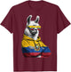 Ecuador Roots Llama Alpaca Ecuadorian Flag T-Shirt - T-Shirt | Maroon