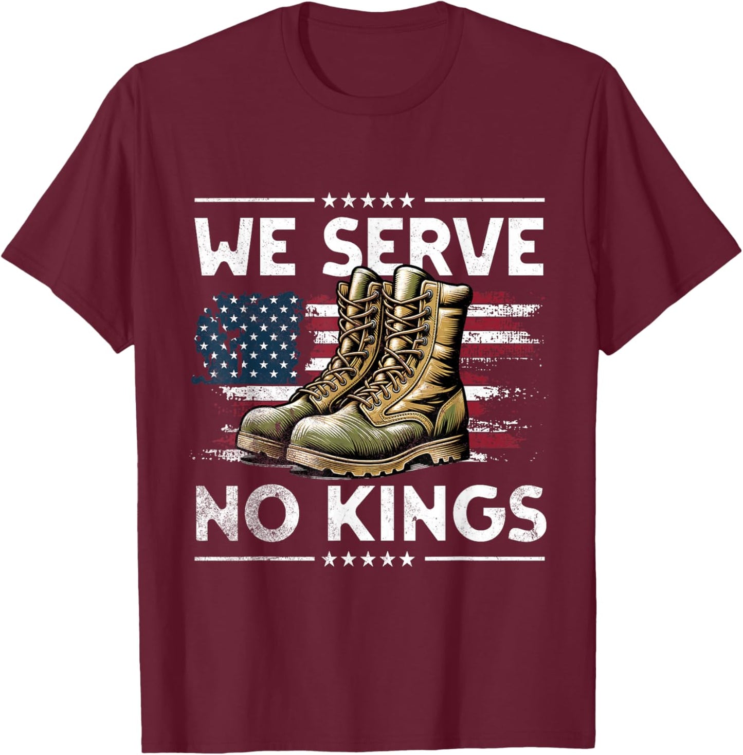Veterans No Kings T-Shirt - T-Shirt | Maroon