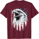 Cool Bald Eagle Vintage American Flag Patriotic T-Shirt - T-Shirt | Maroon