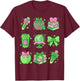 St Patrick's Day Lucky Teacher Shamrock Coquette Bow Pencil T-Shirt - T-Shirt | Maroon
