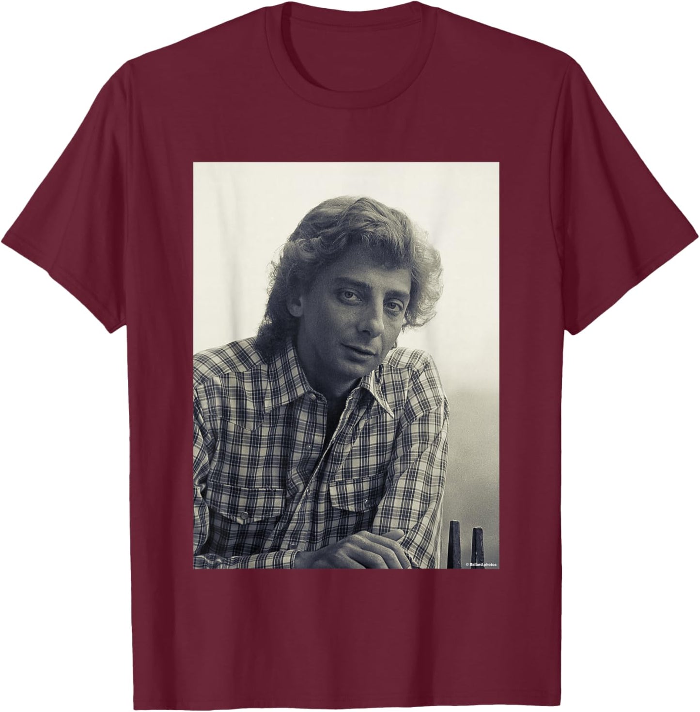 Barry Manilow Mandy Singer by Allan Ballard T-Shirt - T-Shirt | Maroon