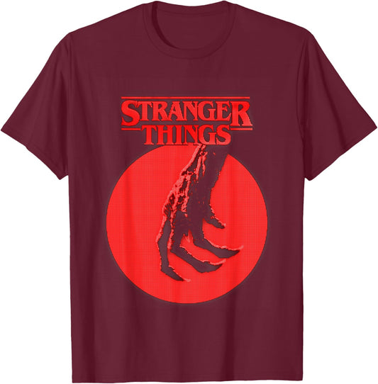 Stranger Things Season 5 Vecna Hand Pixelated Logo T-Shirt - T-Shirt | Maroon