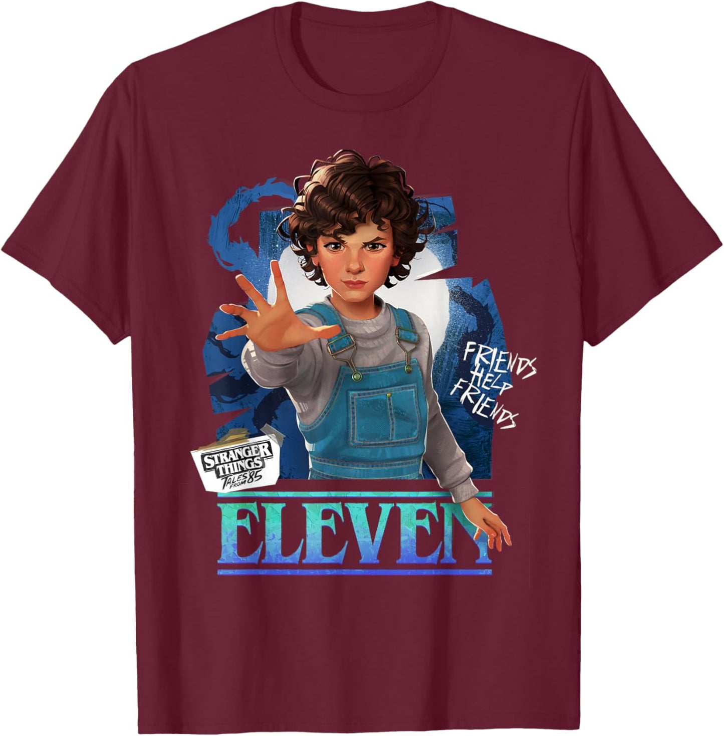 Stranger Things Tales from '85 Eleven Character Portrait T-Shirt - T-Shirt | Maroon