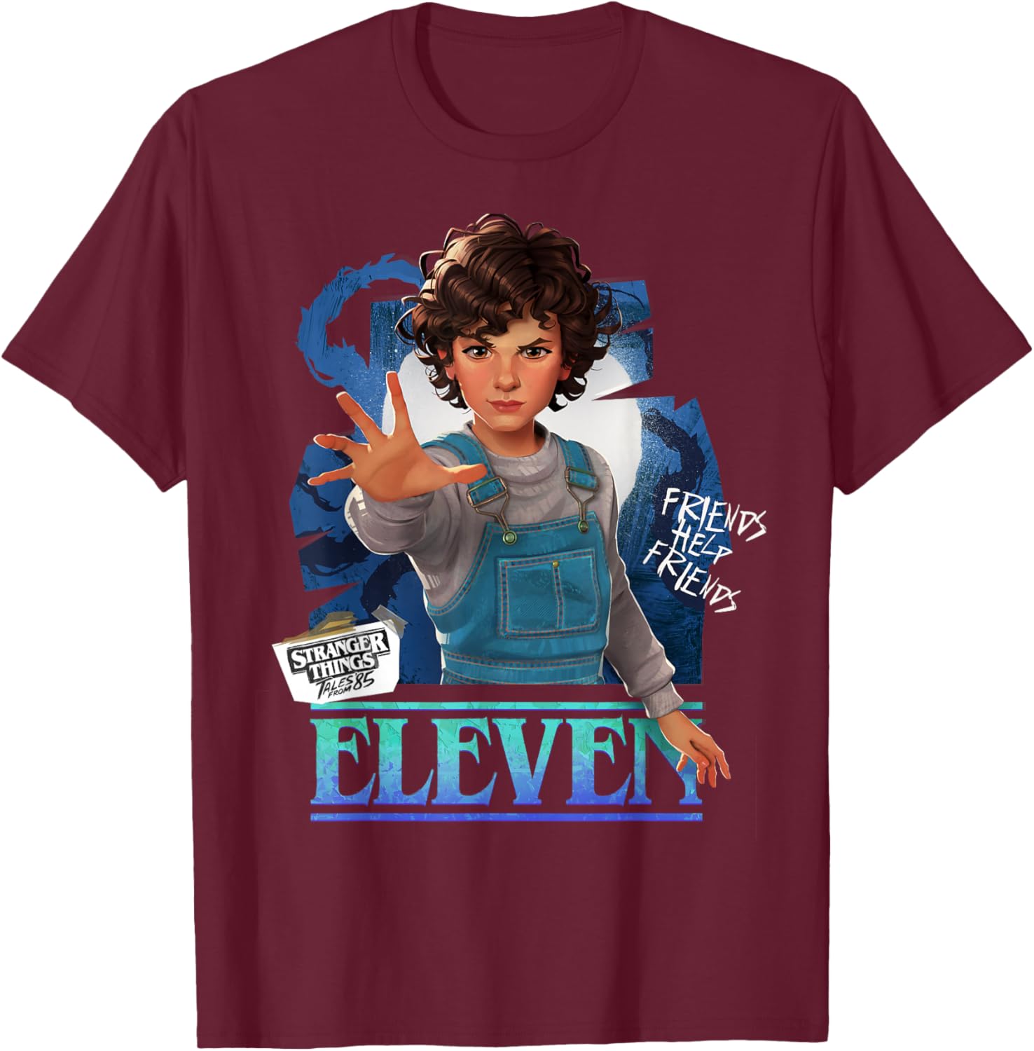 Stranger Things Tales from '85 Eleven Character Portrait T-Shirt - T-Shirt | Maroon