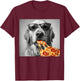 Cool Golden Retriever Eating Pizza Sunglasses Funny Dog T-Shirt - T-Shirt | Maroon