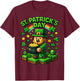 St Patricks Day Leprechaun Gamer Pixel Shamrock Funny Kids T-Shirt - T-Shirt | Maroon