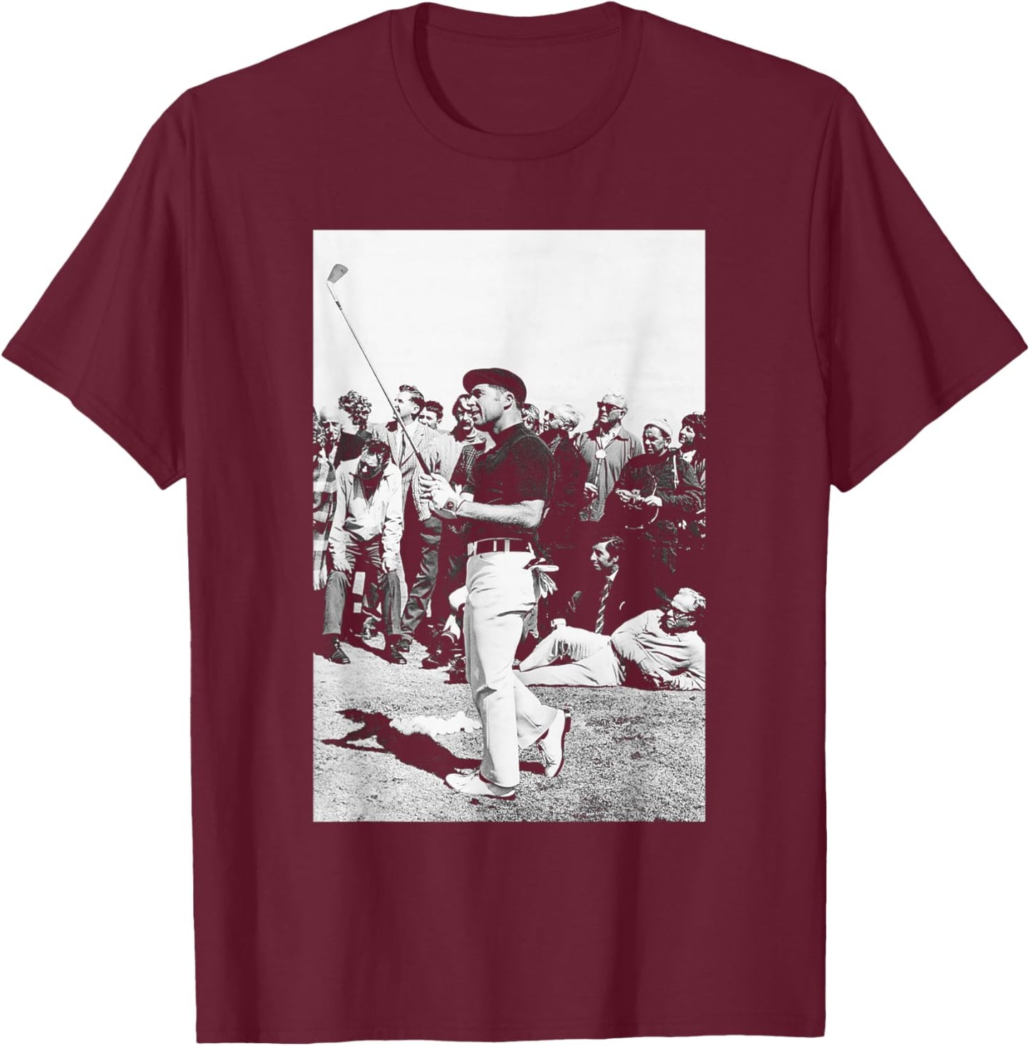 Gary Player Practise Round British Golf Open 1972 T-Shirt - T-Shirt | Maroon