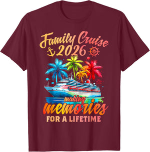Family Cruise 2026 Family Matching Cruise Vacation Party T-Shirt - T-Shirt | Maroon