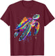 Colorful Turtle Graphic Cute Animal Art Ocean Beach Lover T-Shirt - T-Shirt | Maroon