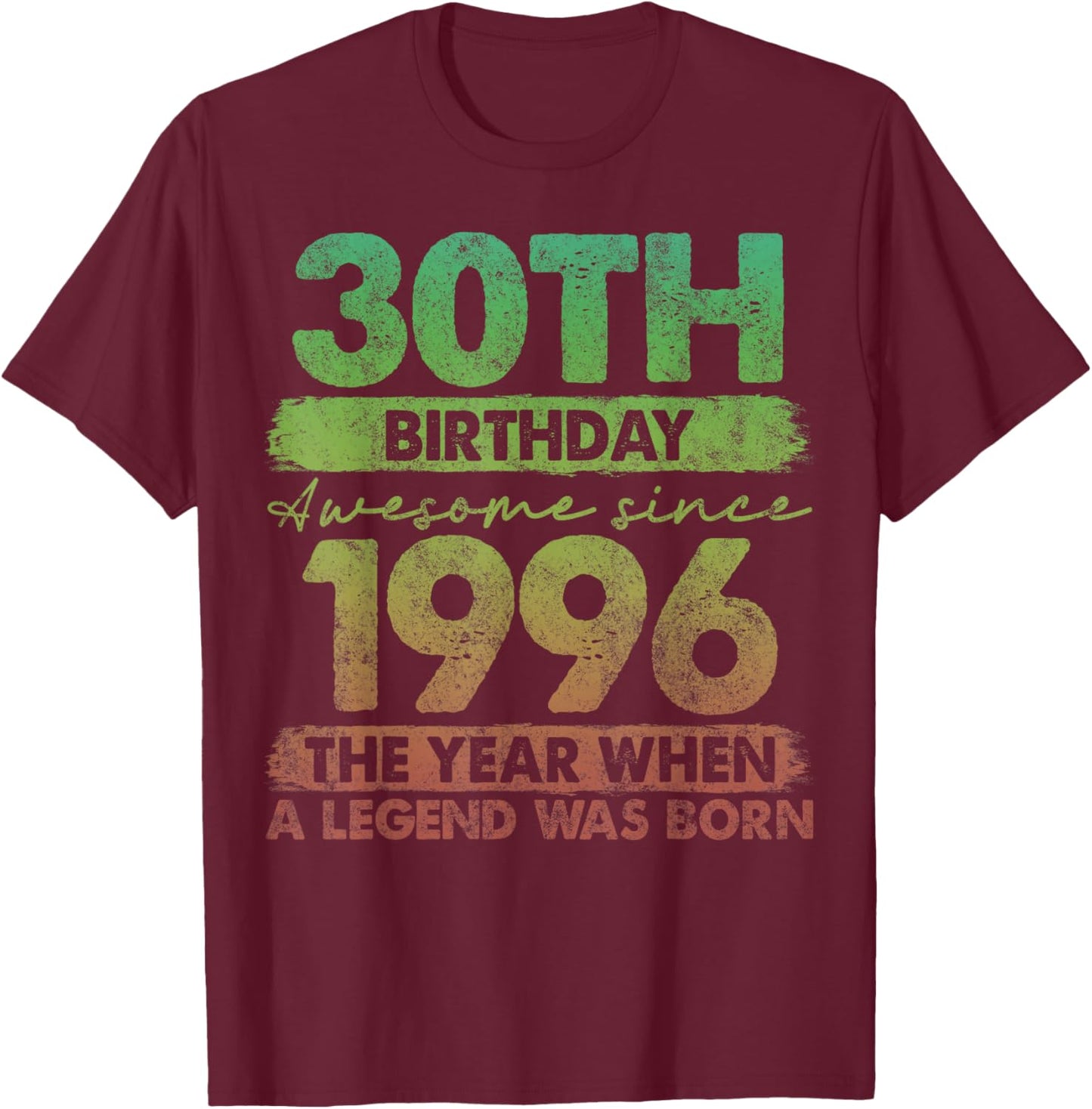 30 Year Old Gifts Vintage 1996 Limited Edition 30th Birthday T-Shirt - T-Shirt | Maroon
