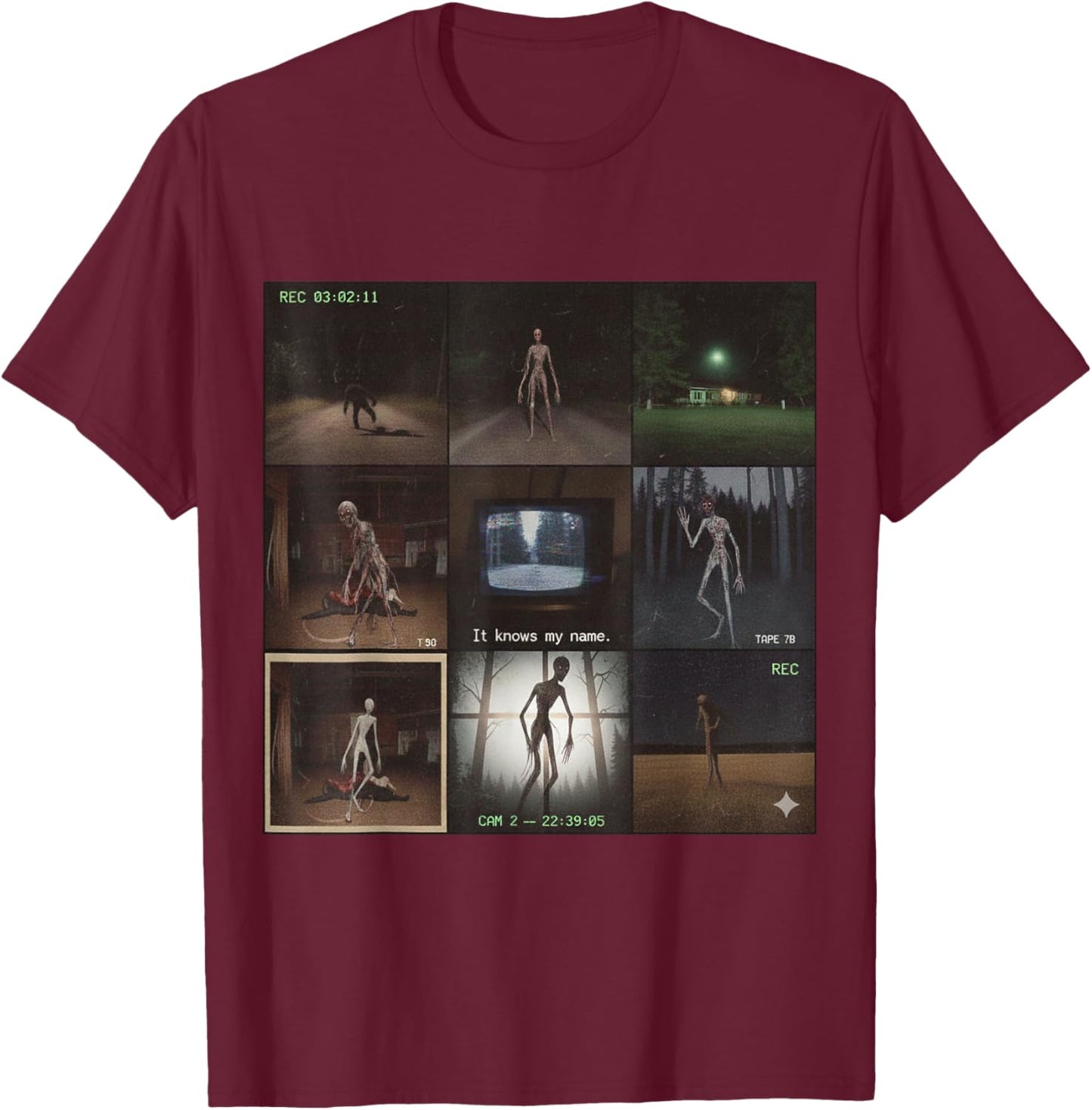 Creepy Analog Horror Skinwalkers T-Shirt - T-Shirt | Maroon