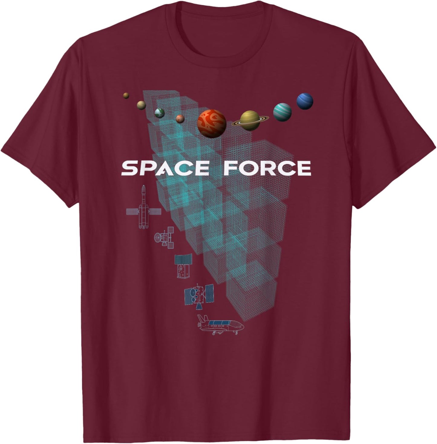 Space Force -Space T-Shirt - T-Shirt | Maroon