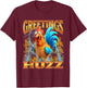 Greetings Huzz Funny Chicken Meme Graphic Design T-Shirt - T-Shirt | Maroon