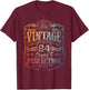 Vintage 1942 Limited Edition Shirt 84 Year Old 84th Birthday T-Shirt - T-Shirt | Maroon