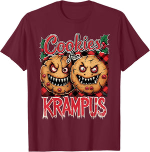 Cookies for Krampus Funny Gothic Christmas T-Shirt - T-Shirt | Maroon