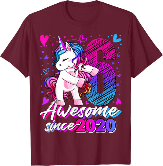 6th Birthday Shirt Girl 6 Year Old Gifts 6 Birthday Girl T-Shirt - T-Shirt | Maroon