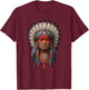 Native American Navajo Headdress Chief T-Shirt - T-Shirt | Maroon