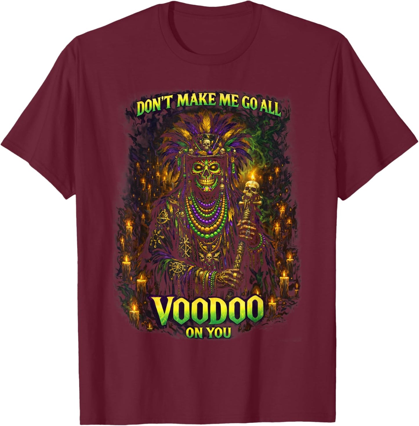 Mardi Gras Witch Doctor Voodoo Priest Top Hat New Orleans T-Shirt - T-Shirt | Maroon