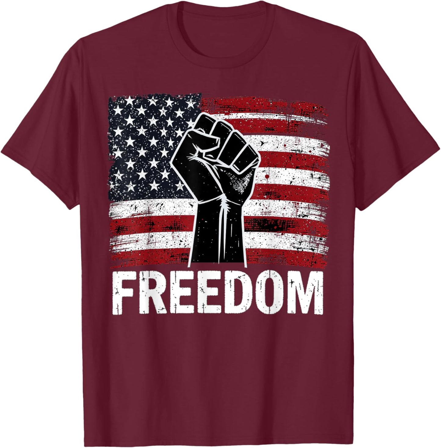 USA Freedom Shirt, Resist Patriotic Protest T-Shirt - T-Shirt | Maroon