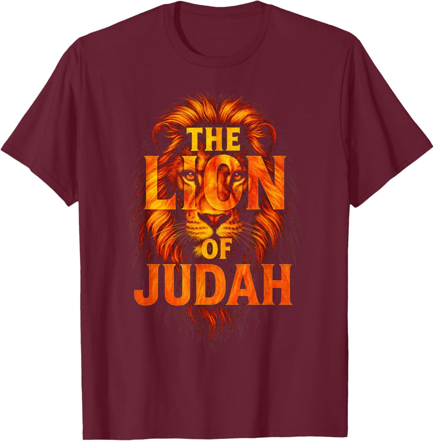 The Lion of Judah - Christian Faith Symbol T-Shirt - T-Shirt | Maroon