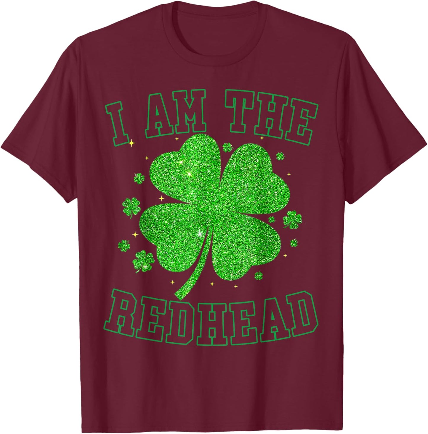 I Am The Redhead Clovers St Patricks Day Girl Kids T-Shirt - T-Shirt | Maroon