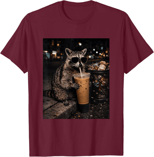 Sunglasses Caffeine T-Shirt - T-Shirt | Maroon