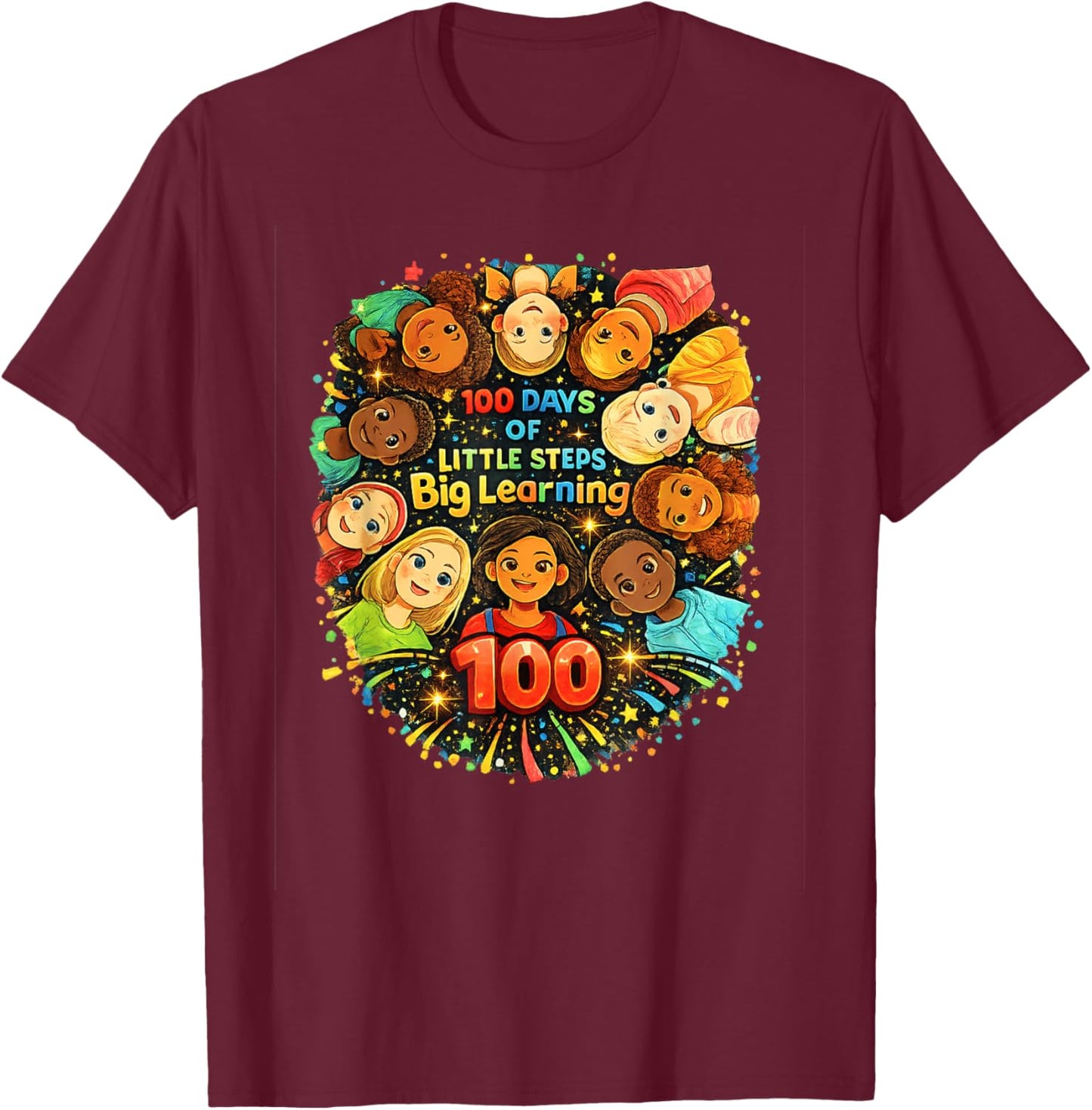 Awesome 100 Days of School | 100th Day of School Kids T-Shirt - T-Shirt | Maroon