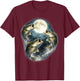 Bass Fish Howling to The Moon Vintage Angler Fisherman T-Shirt - T-Shirt | Maroon