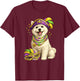 Cute Mardi Gras Themed West Highland Terrier, Westie Dog T-Shirt - T-Shirt | Maroon