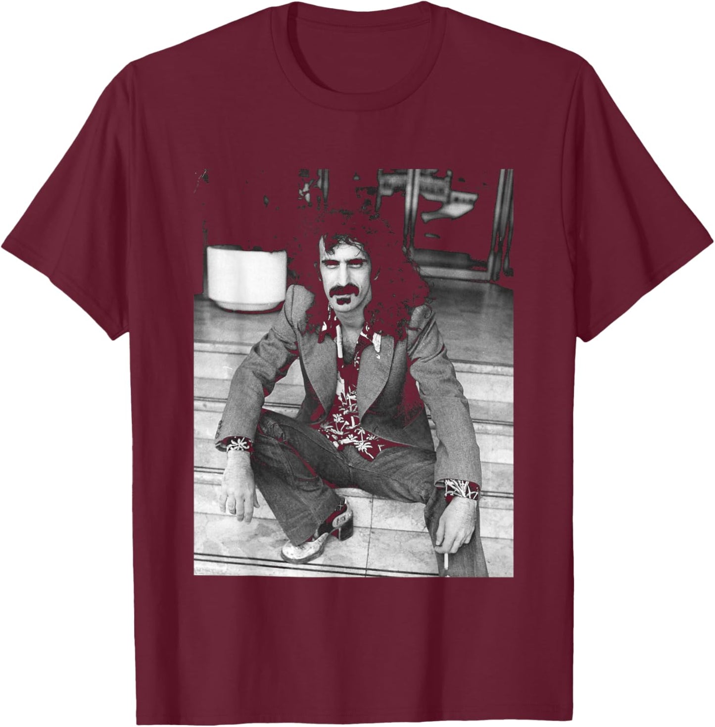Frank Zappa 10 Years of The Mothers Tour in London 1974 T-Shirt - T-Shirt | Maroon