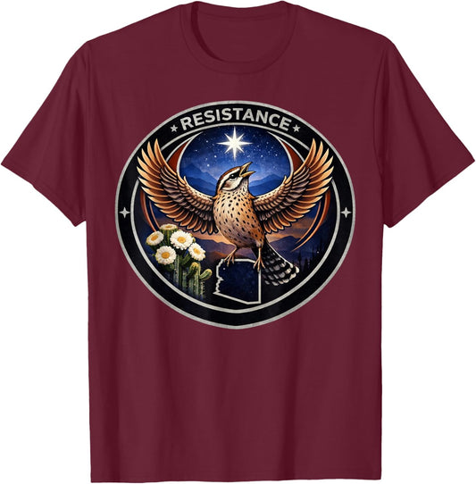 Arizona AZ Rebel Bird Alliance Resistance No Kings 2026 T-Shirt - T-Shirt | Maroon