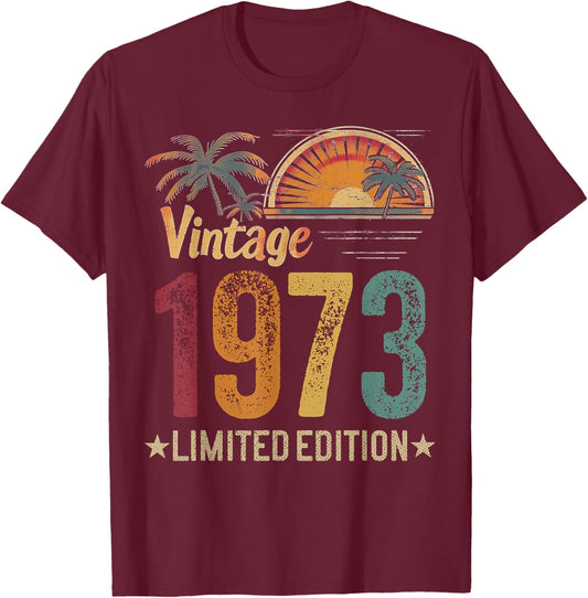Retro 1973 53rd Birthday Men Women 53 Years Old - Vintage T-Shirt - T-Shirt | Maroon